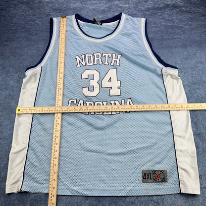 North Carolina Tar Heels Basketball Jersey Blue White 34 Mesh Mens 4XL RN106746 by Unbranded