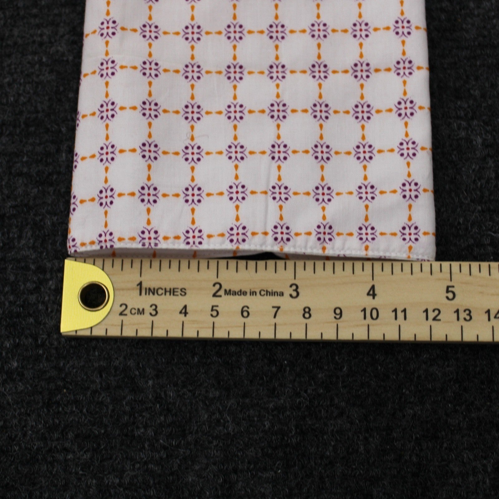 Stacy Adams Mens Dress Shirt 17.5 36/37 White Purple Orange Geometric Medallion by Stacy Adams
