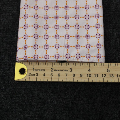Stacy Adams Mens Dress Shirt 17.5 36/37 White Purple Orange Geometric Medallion by Stacy Adams