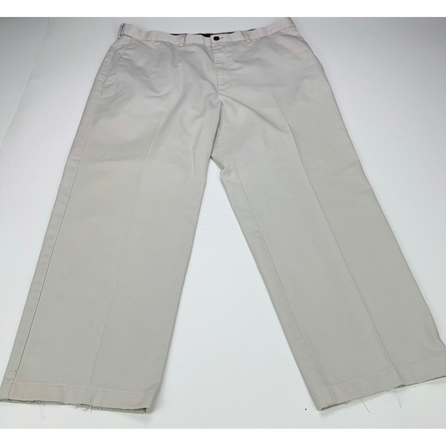 Haggar Mens Khaki Chino Pants Beige Flat Front 100% Cotton 38x29 by Haggar