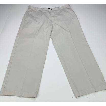 Haggar Mens Khaki Chino Pants Beige Flat Front 100% Cotton 38x29 by Haggar