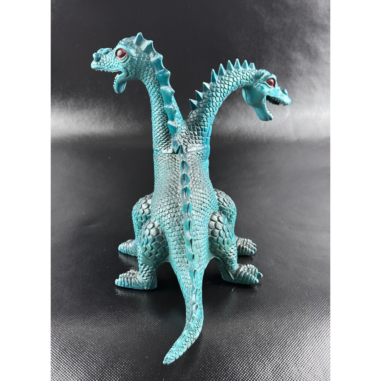 Imperial 1985 Two-Headed Dragon Figurine - Vintage Hong Kong Toy, Teal by Imperial