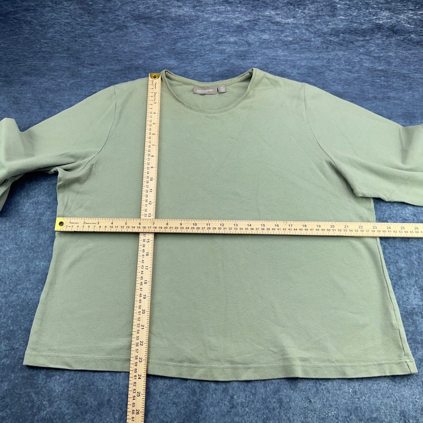 Croft & Barrow Woman Stretch Sage Green Long Sleeve Crew Neck Top Plus Size 2X by Croft & Barrow