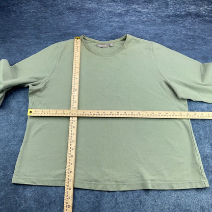 Croft & Barrow Woman Stretch Sage Green Long Sleeve Crew Neck Top Plus Size 2X by Croft & Barrow