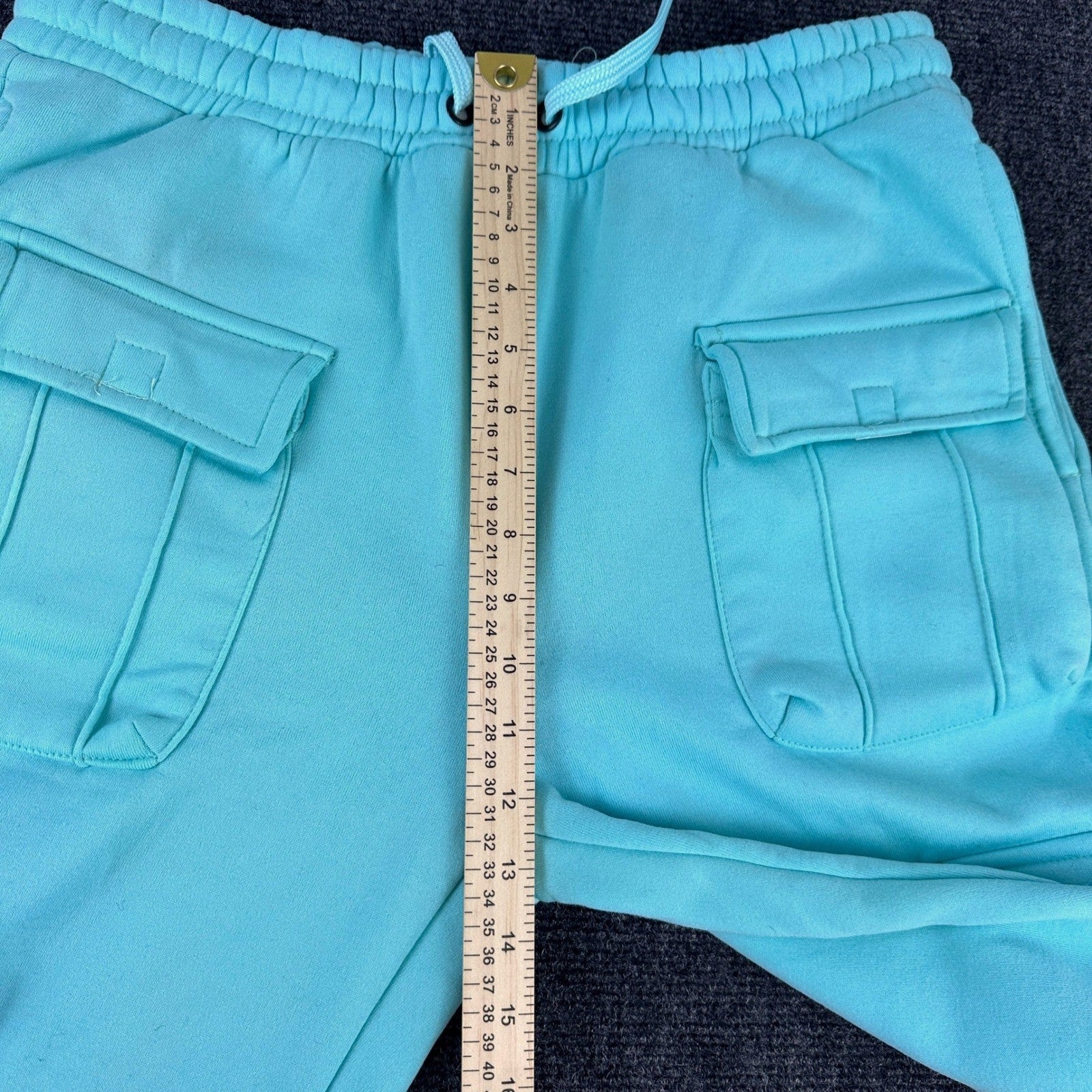 Reason Mens L Teal Cargo Sweatpants Drawstring Pockets Streetwear Casual by Reason