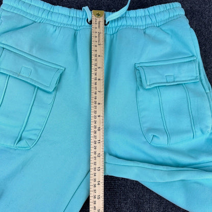 Reason Mens L Teal Cargo Sweatpants Drawstring Pockets Streetwear Casual by Reason