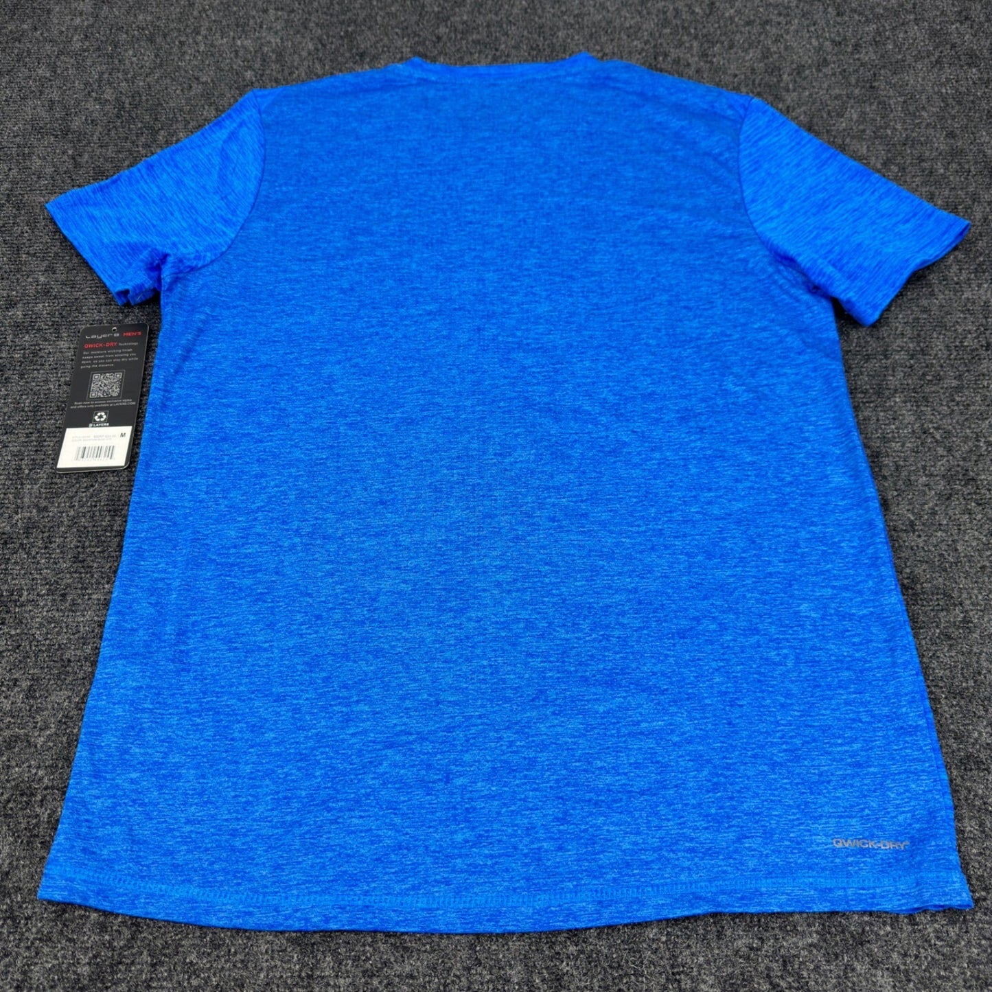 Layer 8 Mens Qwick-Dry Training Shirt Egyptian Blue Heather L23184 Size M NEW by Layer 8