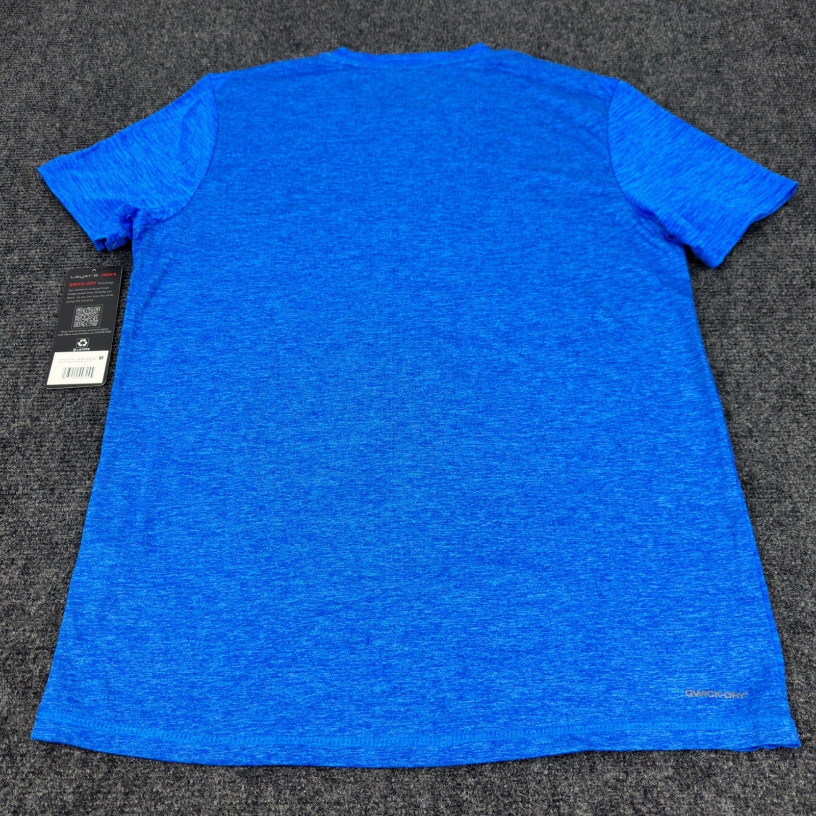 Layer 8 Mens Qwick-Dry Training Shirt Egyptian Blue Heather L23184 Size M NEW by Layer 8