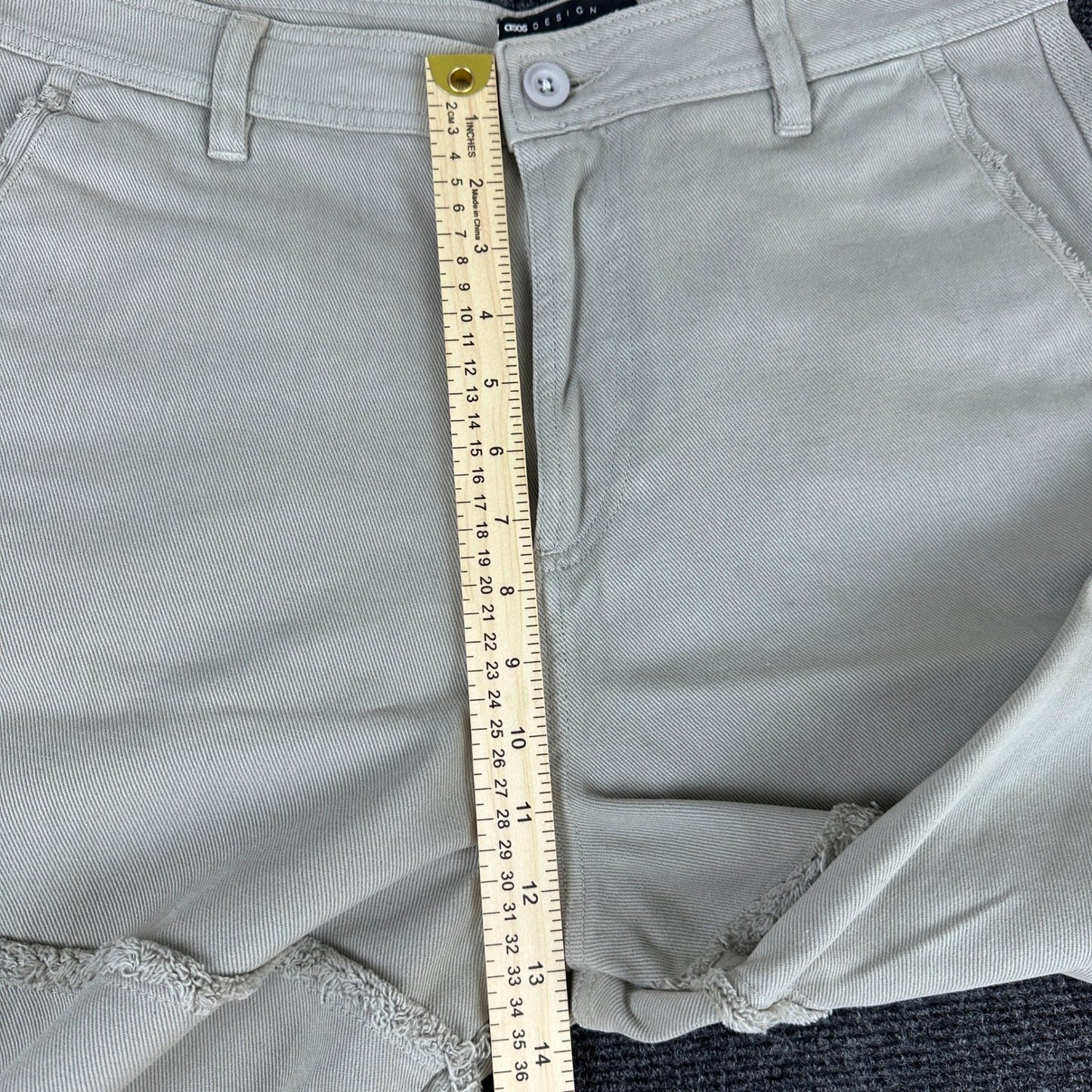 ASOS DESIGN Mens Stone Beige Cotton Twill Straight Leg Chino Pants 34X37 by ASOS DESIGN