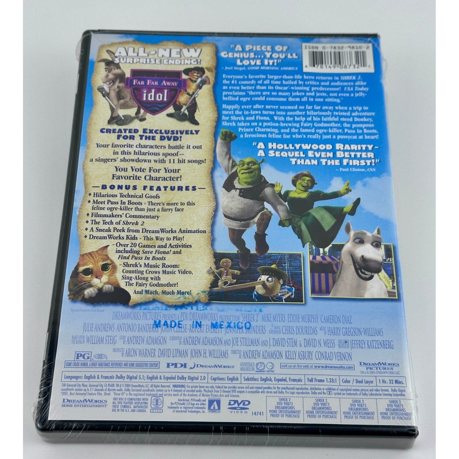 Shrek 2 DVD DreamWorks Full Screen Edition Sealed with Bonus M&amp;Ms Tube by Buysaavy