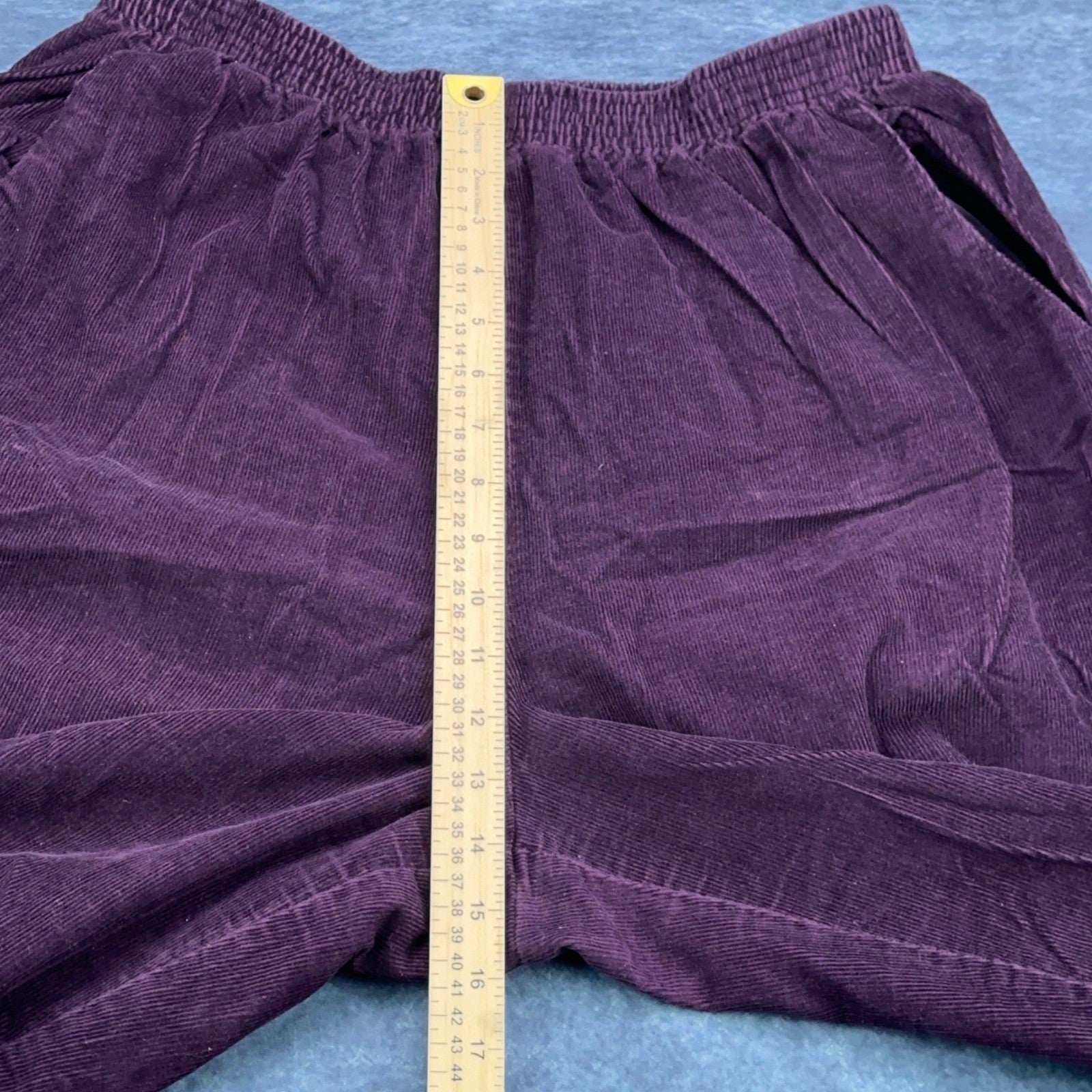 Briggs New York Womens 18W Corduroy Pants Plum Purple Elastic Waist Cotton 100% by Briggs New York