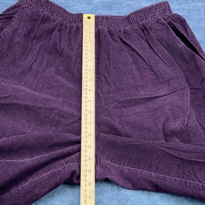 Briggs New York Womens 18W Corduroy Pants Plum Purple Elastic Waist Cotton 100% by Briggs New York