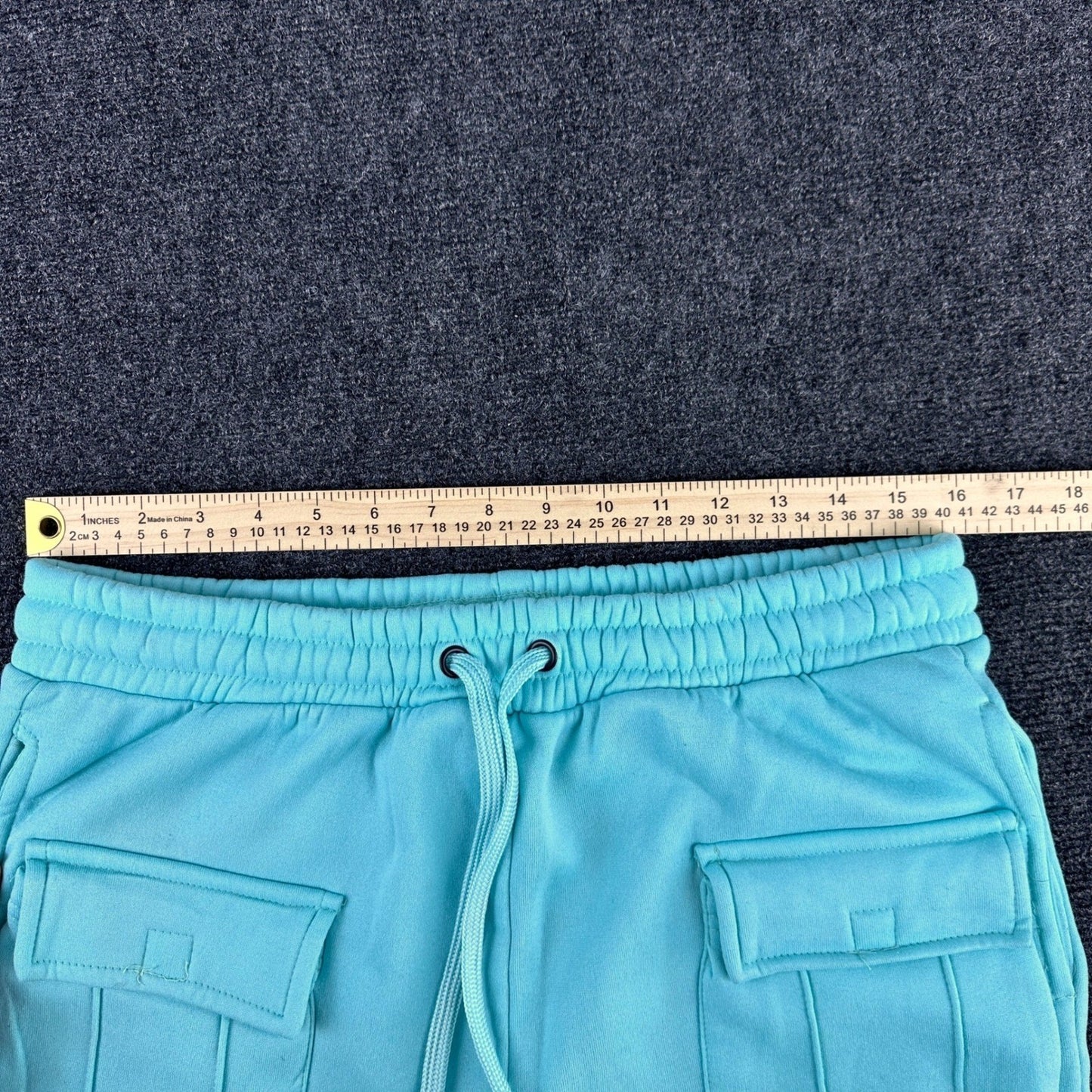 Reason Mens L Teal Cargo Sweatpants Drawstring Pockets Streetwear Casual by Reason