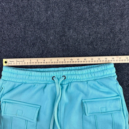 Reason Mens L Teal Cargo Sweatpants Drawstring Pockets Streetwear Casual by Reason