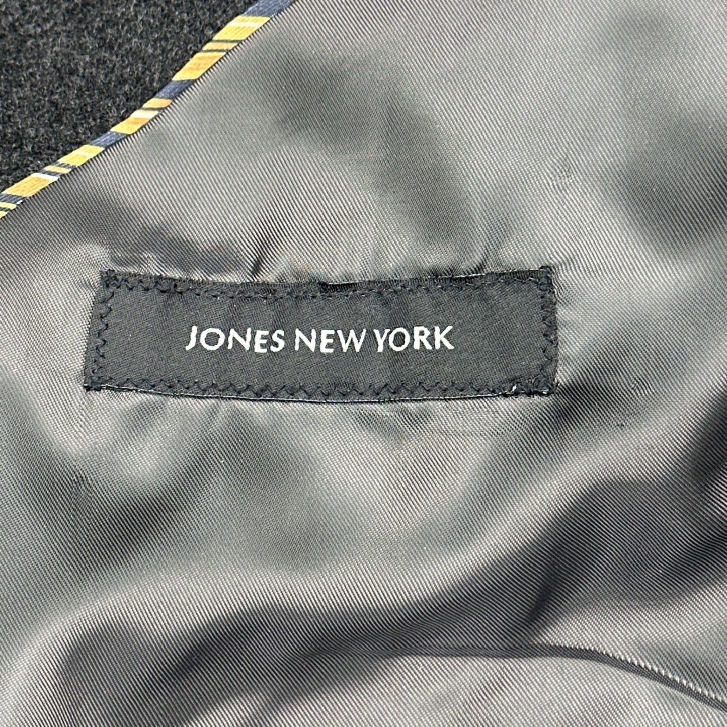 Jones New York Mens 44R Blazer Charcoal Grey Two Button Sport Coat Jacket by Jones New York