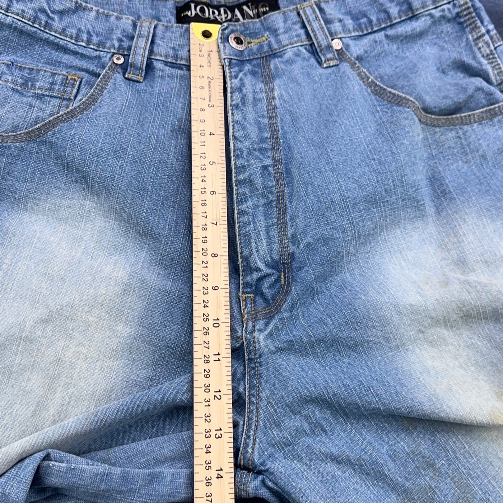 Jordan Craig Modern Classic Denim Shorts Light Wash Blue Mens 36 Streetwear Y2K by Jordan Craig