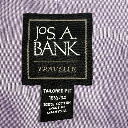 Jos A Bank Travelers Mens Tailored Fit Dress Shirt Lavender 23x33 by Jos. A. Bank