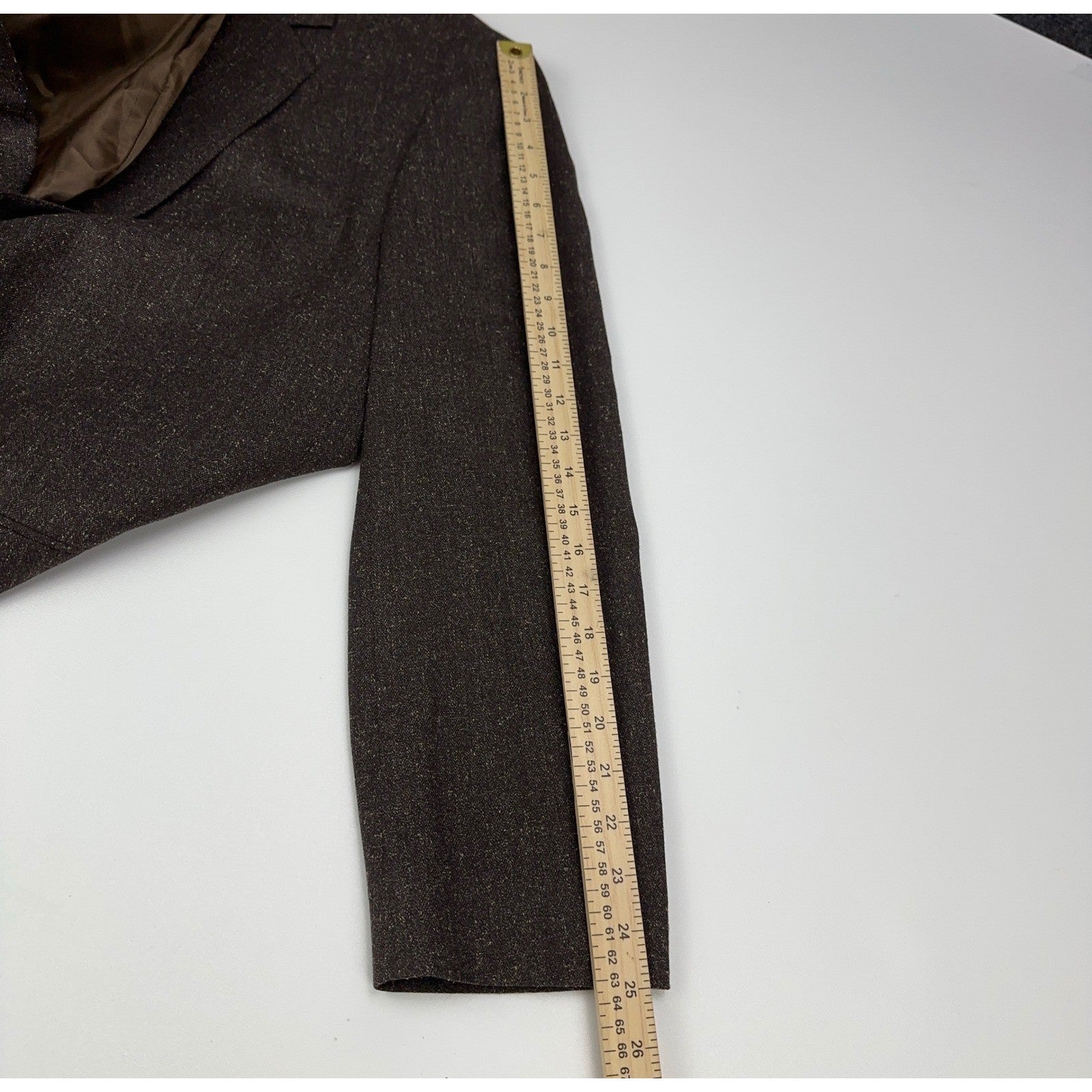 Mens Brown Textured 2-Button Blazer Jacket 44R Professional Sport Coat by Unbranded