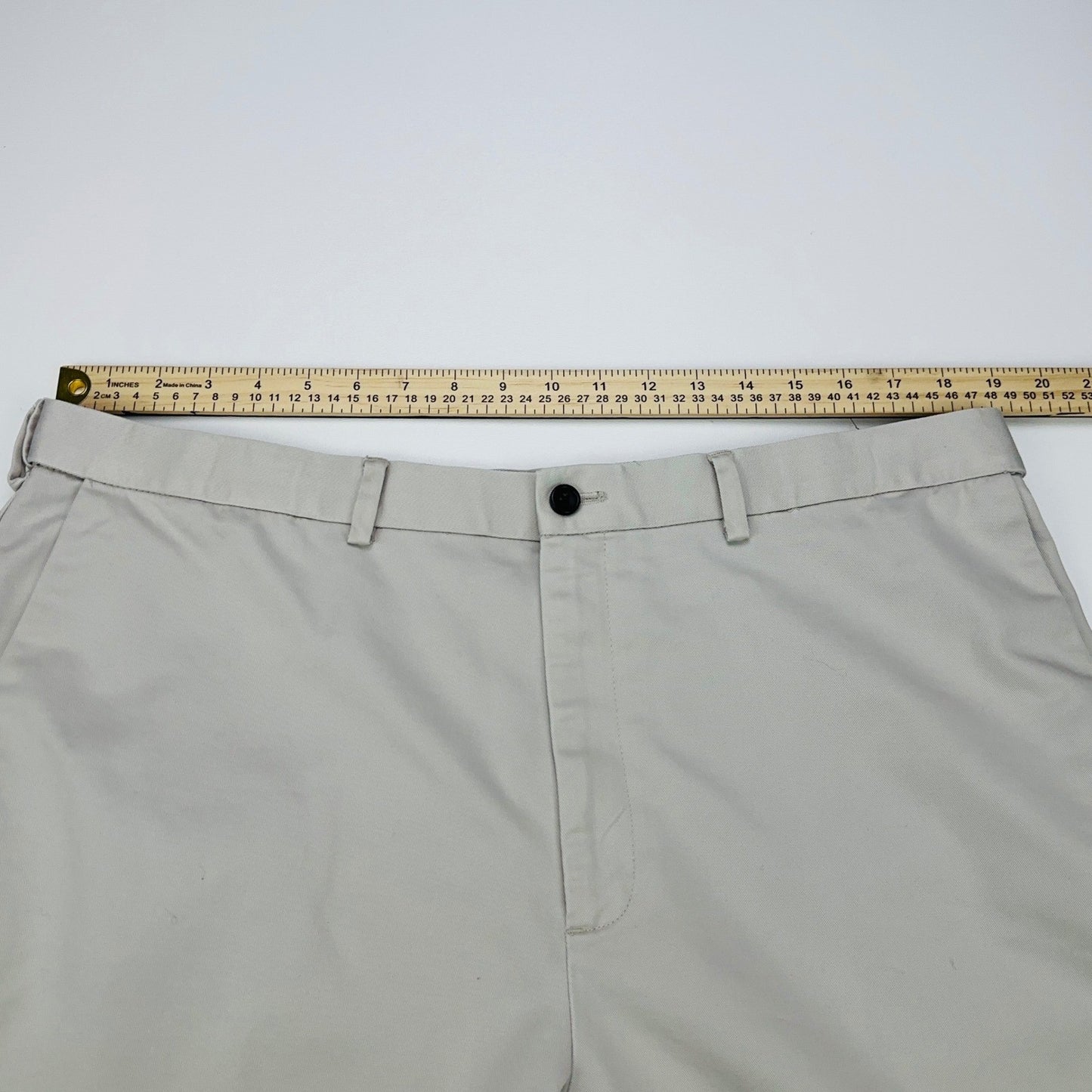 Haggar Mens Khaki Chino Pants Beige Flat Front 100% Cotton 38x29 by Haggar