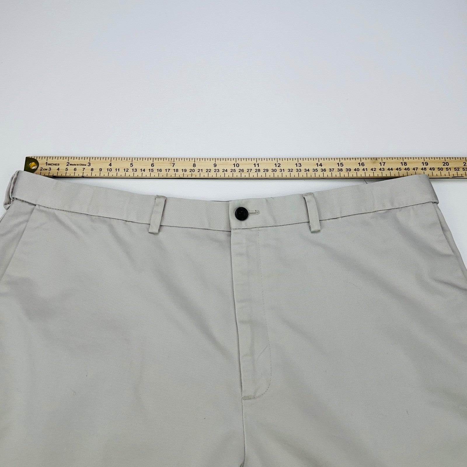 Haggar Mens Khaki Chino Pants Beige Flat Front 100% Cotton 38x29 by Haggar