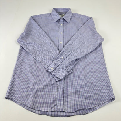 Jos. A. Bank 1905 Mens Tailored Fit Non-Iron Cotton Shirt Purple Check 16.5-34 by Jos. A. Bank