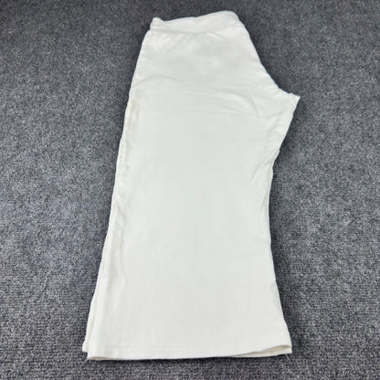 Like An Angel White Capri Sweatpants Plus Size 2X Wide Leg Drawstring Joggers by Like An Angel