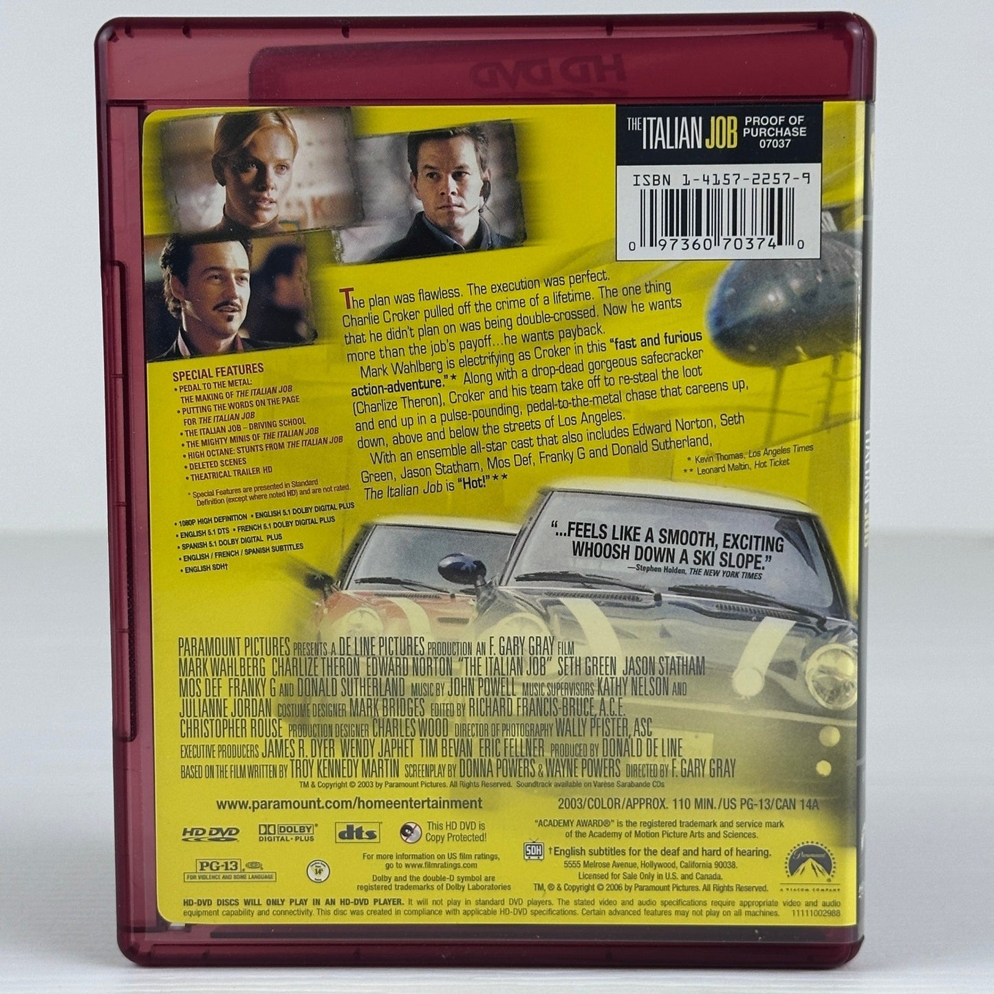 The Italian Job HD DVD 2003 Mark Wahlberg Charlize Theron Action Heist Movie by Buysaavy