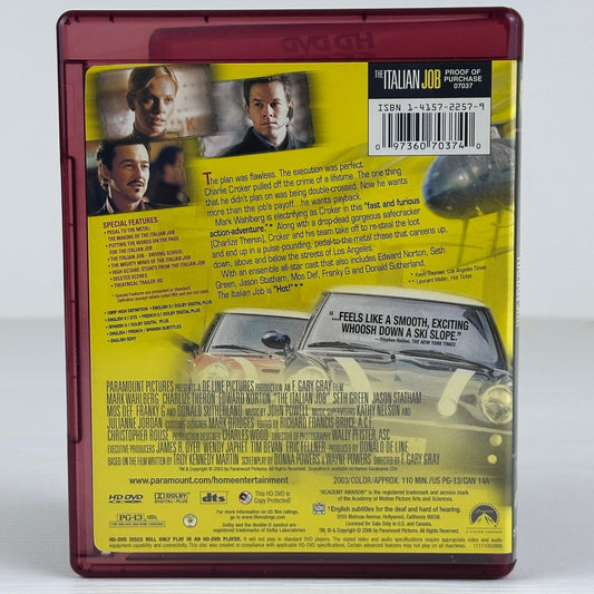 The Italian Job HD DVD 2003 Mark Wahlberg Charlize Theron Action Heist Movie by Buysaavy
