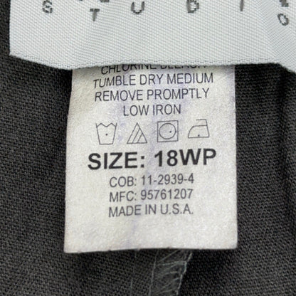 Tribeca Studio Women Gray Pleated Tapered Dress Pants 18WP Made in USA 95761207 by Tribeca Studio