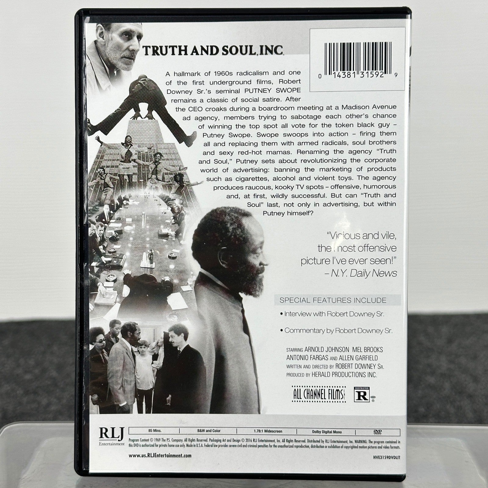 Putney Swope DVD Robert Downey Sr 1969 Satire Comedy RLJ Entertainment by Buysaavy