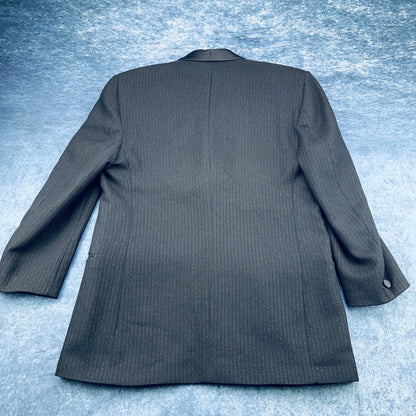 Tailored by Bonacci Mens Black Textured Pinstripe Tuxedo Suit Shawl Lapel USA by Buysaavy