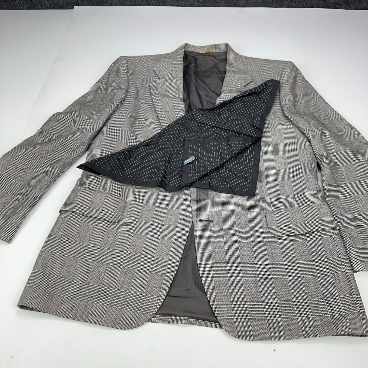 Sterling & Hunt Premier Edition Mens Grey Glen Plaid Worsted Wool Suit by Sterling & Hunt