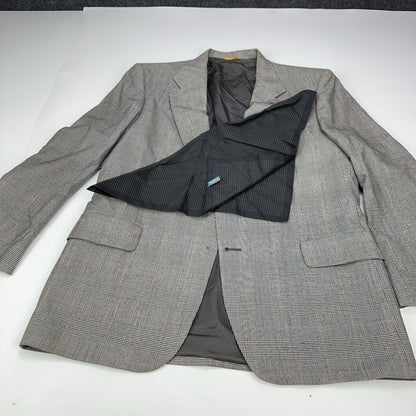 Sterling & Hunt Premier Edition Mens Grey Glen Plaid Worsted Wool Suit by Sterling & Hunt