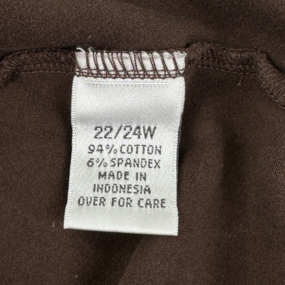 Fashion Bug Stretch Womens Plus 22/24W V-Neck Short Sleeve T-Shirt Brown by Fashion Bug