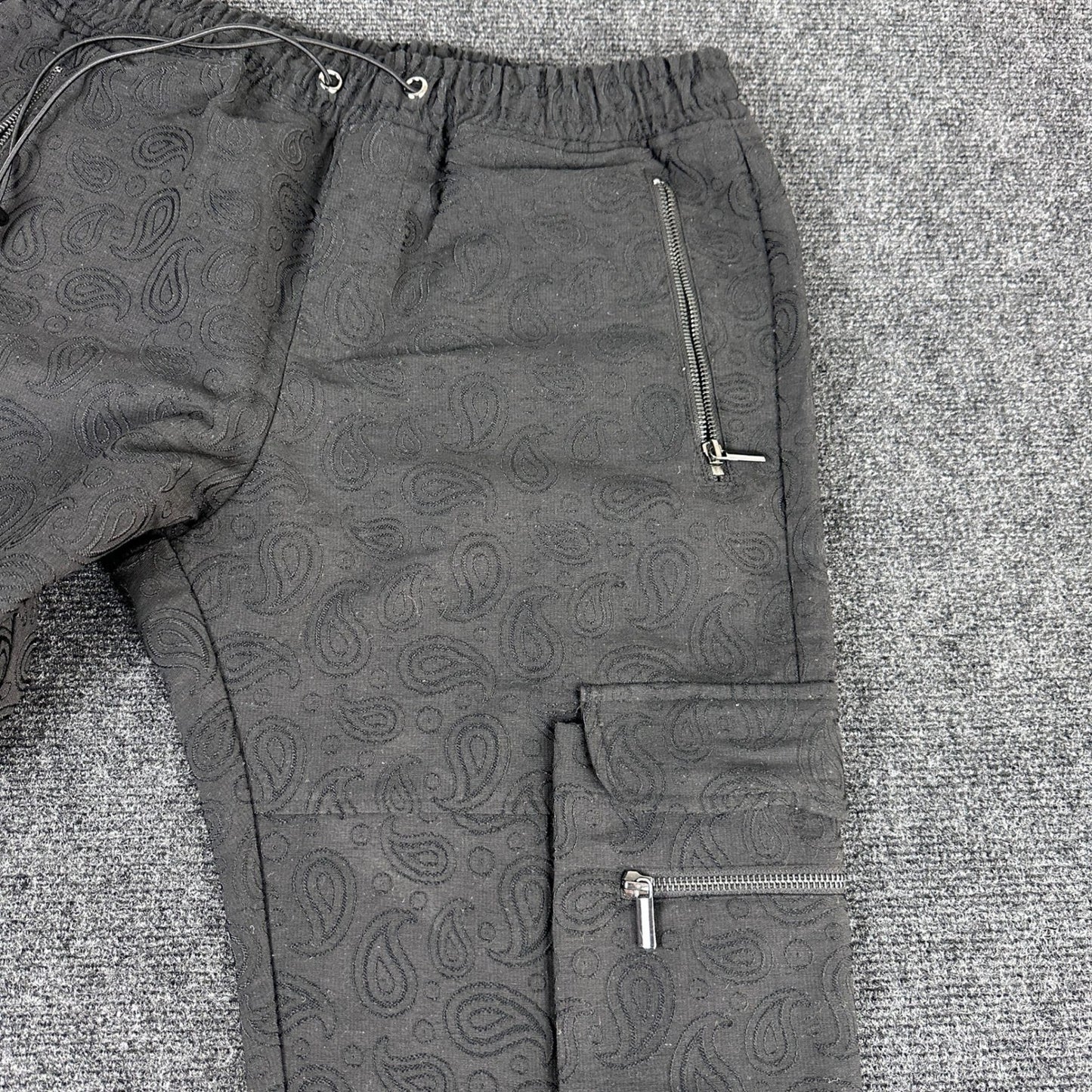 GVAPI Black Paisley Textured Cargo Pants Limited Edition 34 Aaron Wilhelm Mens by GVAPI