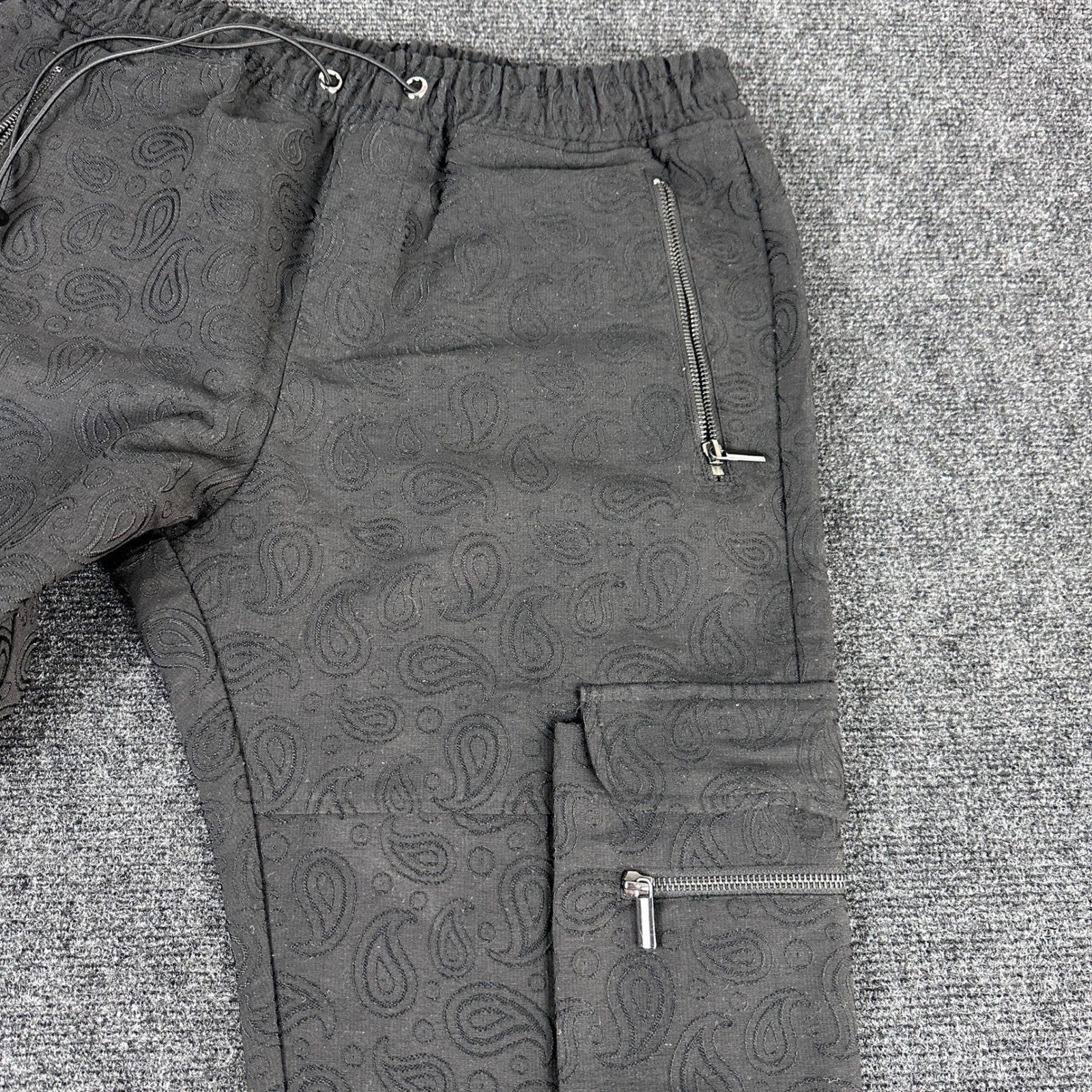 GVAPI Black Paisley Textured Cargo Pants Limited Edition 34 Aaron Wilhelm Mens by GVAPI