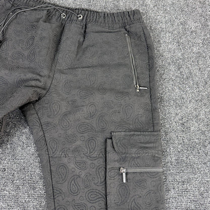 GVAPI Black Paisley Textured Cargo Pants Limited Edition 34 Aaron Wilhelm Mens by GVAPI
