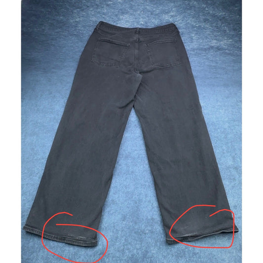 Old Navy High-Rise Wow Wide Leg Jeans Washed Black Size 14 Stretch Denim Pant by Old Navy
