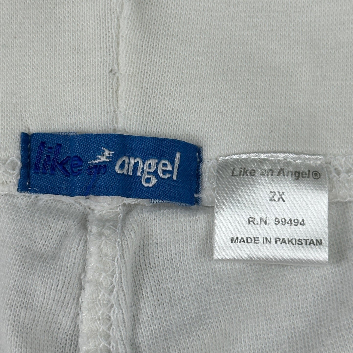 Like An Angel White Capri Sweatpants Plus Size 2X Wide Leg Drawstring Joggers by Like An Angel
