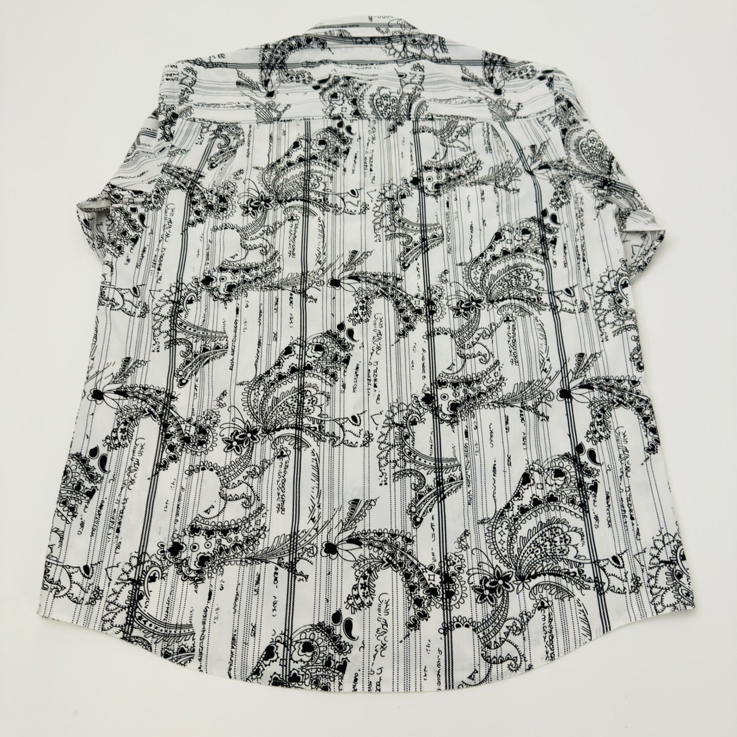 Michael Brandon Mens XL Paisley Striped Graphic Button Down Shirt Black White by Michael Brandon