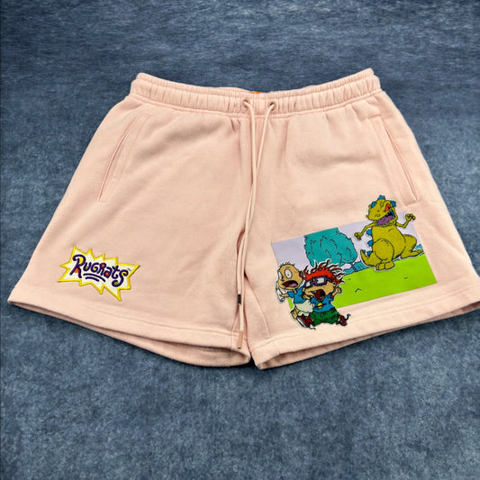Nickelodeon Rugrats Graphic Sweat Shorts Pink Mens Medium Tommy Chuckie Reptar by Nickelodeon