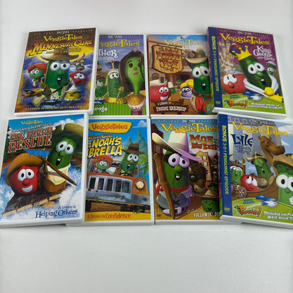 VeggieTales DVD Lot of 8 Minnesota Cuke Esther Moe Big River Rescue King George by Buysaavy