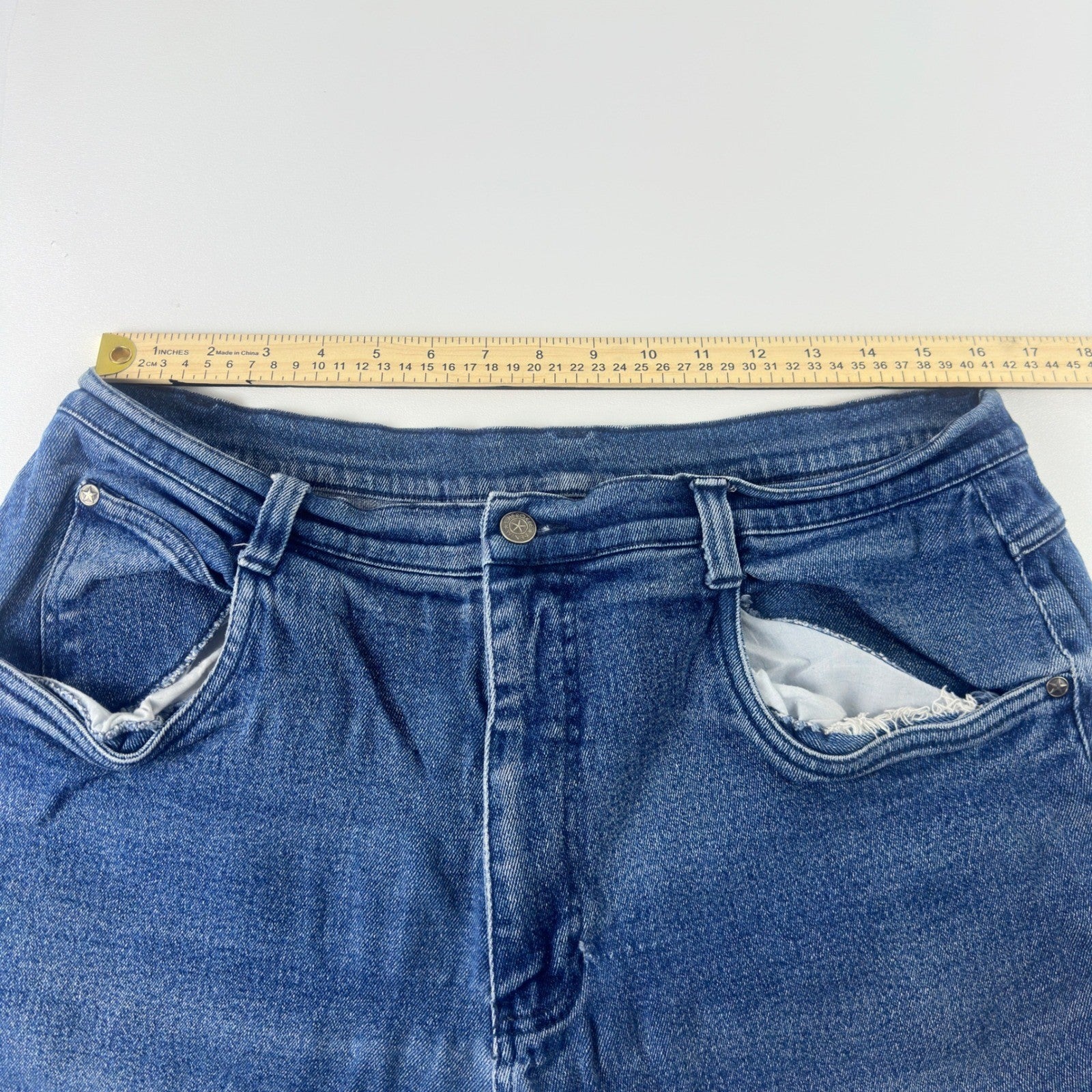 Cherokee Brand Woman Stretch Jeans 16WA Medium Wash Blue Straight Leg Denim by Cherokee Brand