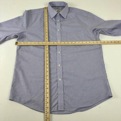 Jos. A. Bank 1905 Mens Tailored Fit Non-Iron Cotton Shirt Purple Check 16.5-34 by Jos. A. Bank