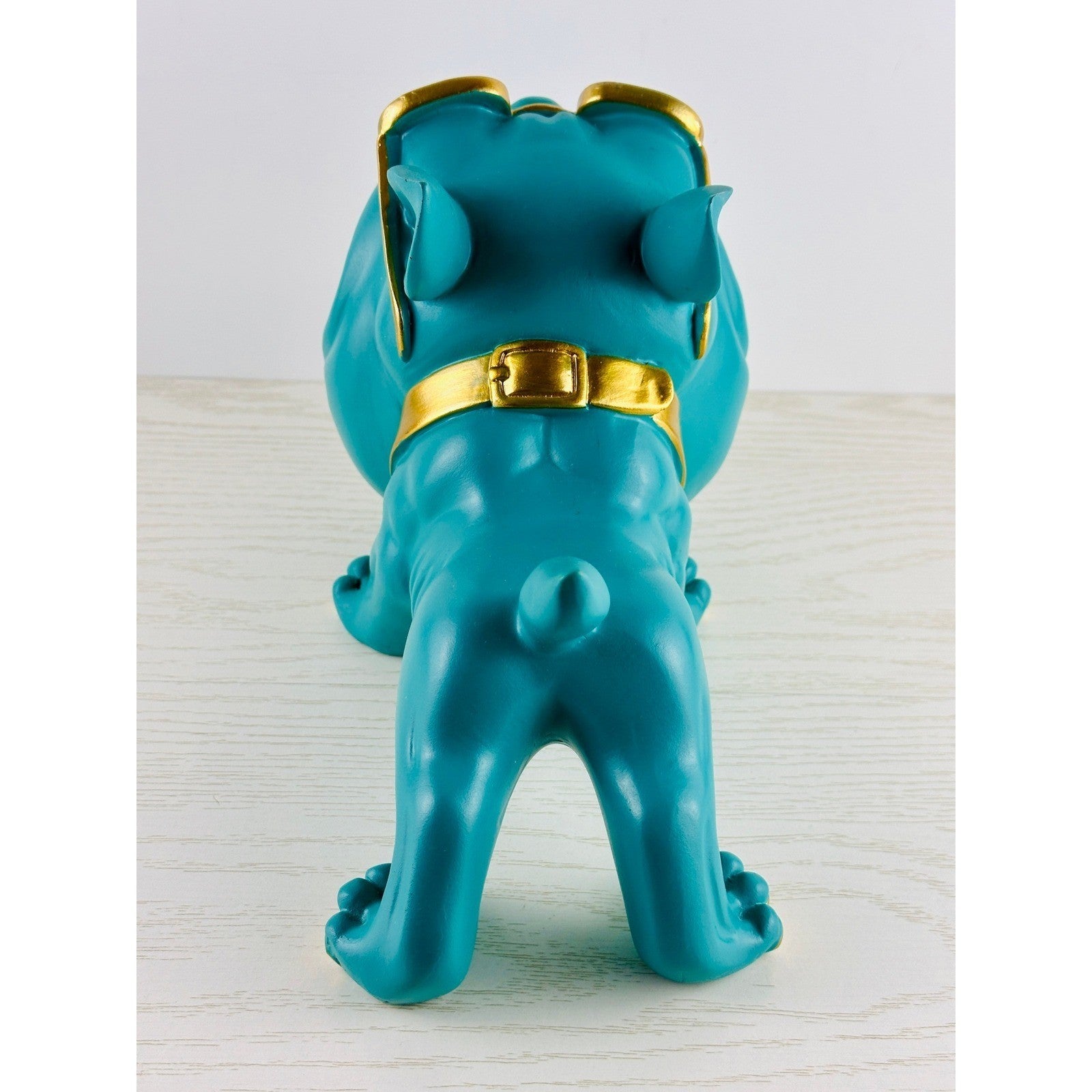 Teal French Bulldog Trinket Dish Sunglasses Collar Gold Accents by Unbranded