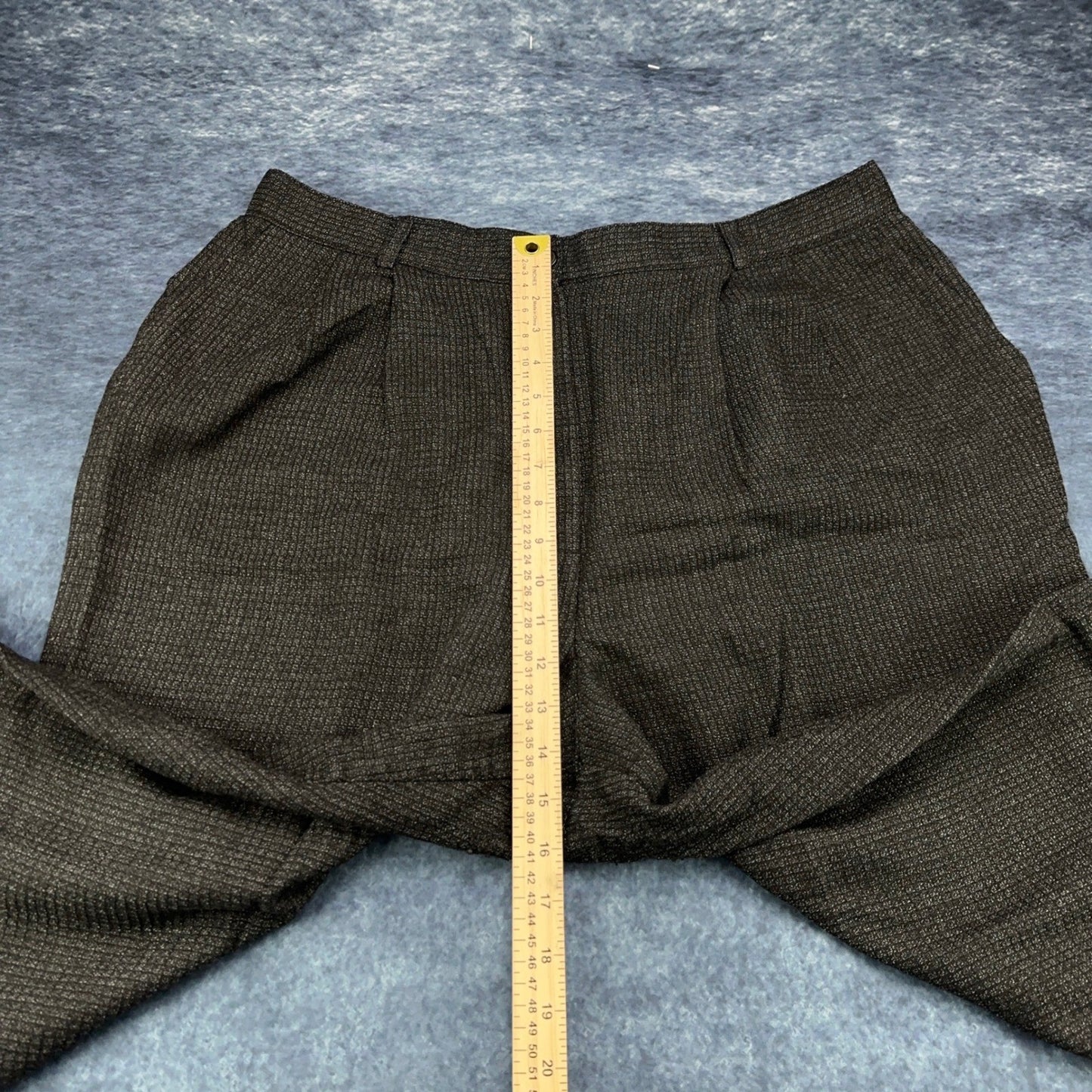 Sag Harbor Woman 20W Pleated Dress Pants Charcoal Textured Elastic Waist by Sag Harbor Woman