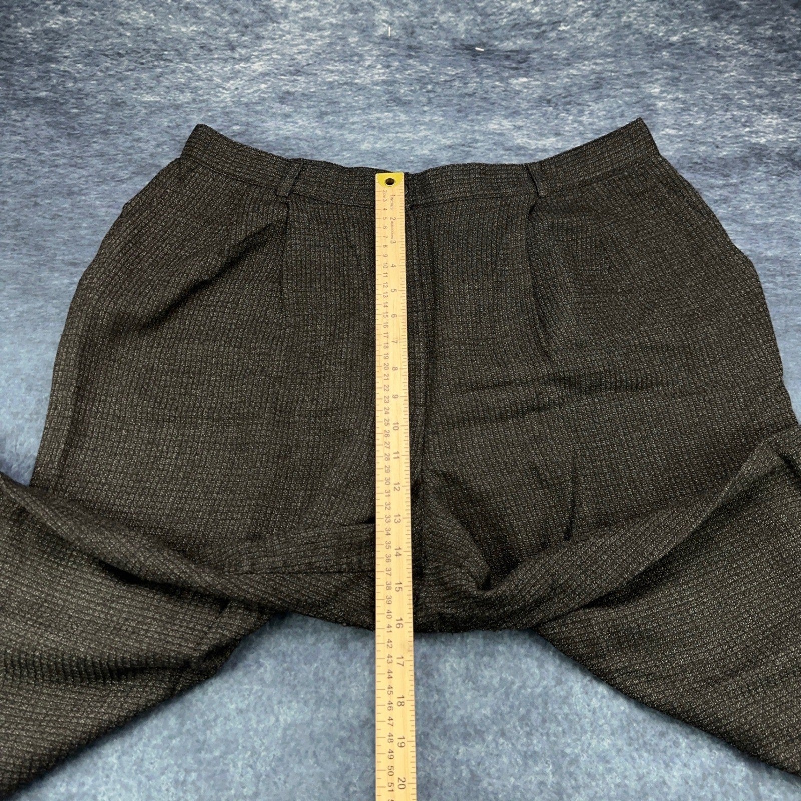 Sag Harbor Woman 20W Pleated Dress Pants Charcoal Textured Elastic Waist by Sag Harbor Woman
