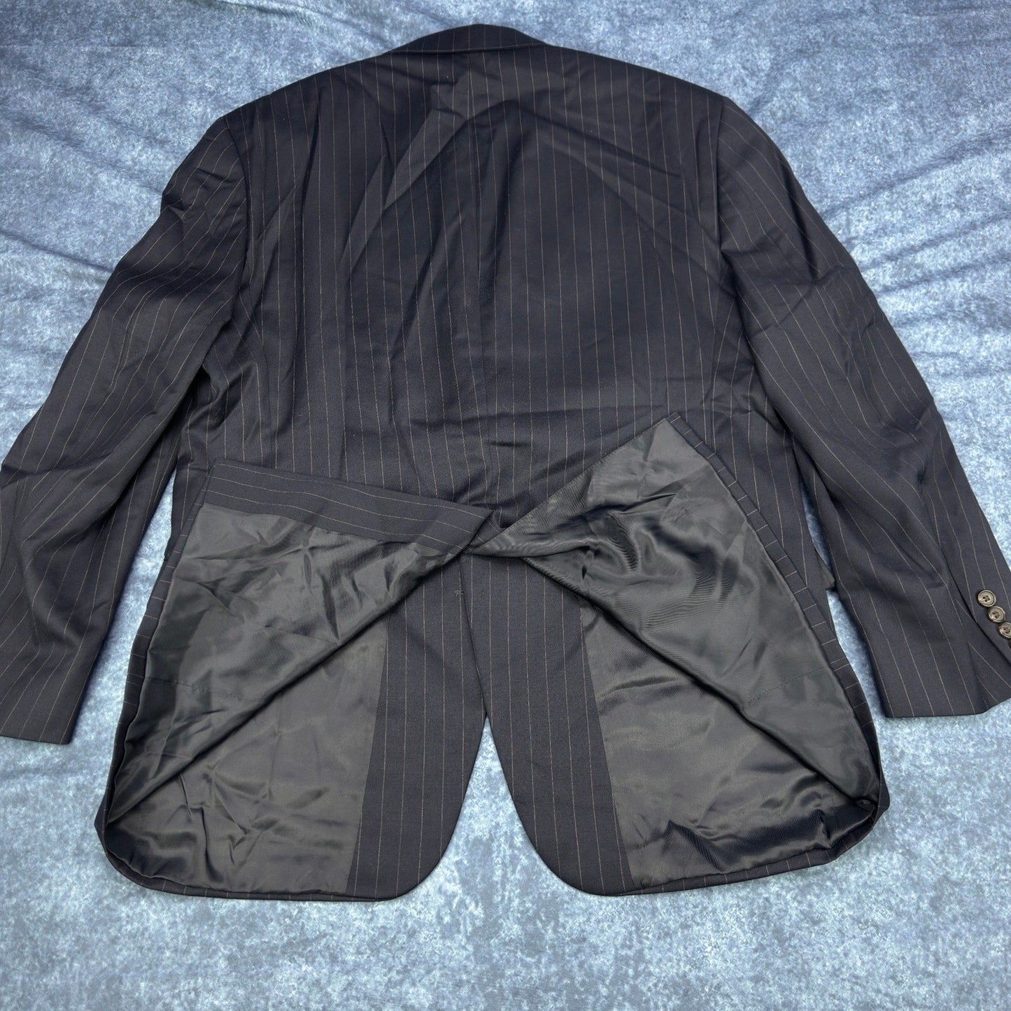 Lauren Ralph Lauren Mens 44R Black Pinstripe 100% Wool 2-Piece Suit Pleated by Lauren Ralph Lauren