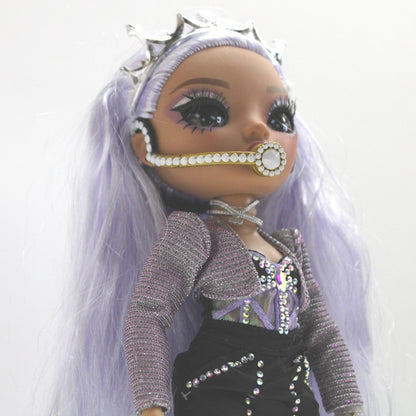 Rainbow High Violet Willow Doll with Crown and Microphone Fashion Toy for Girls by Unbranded