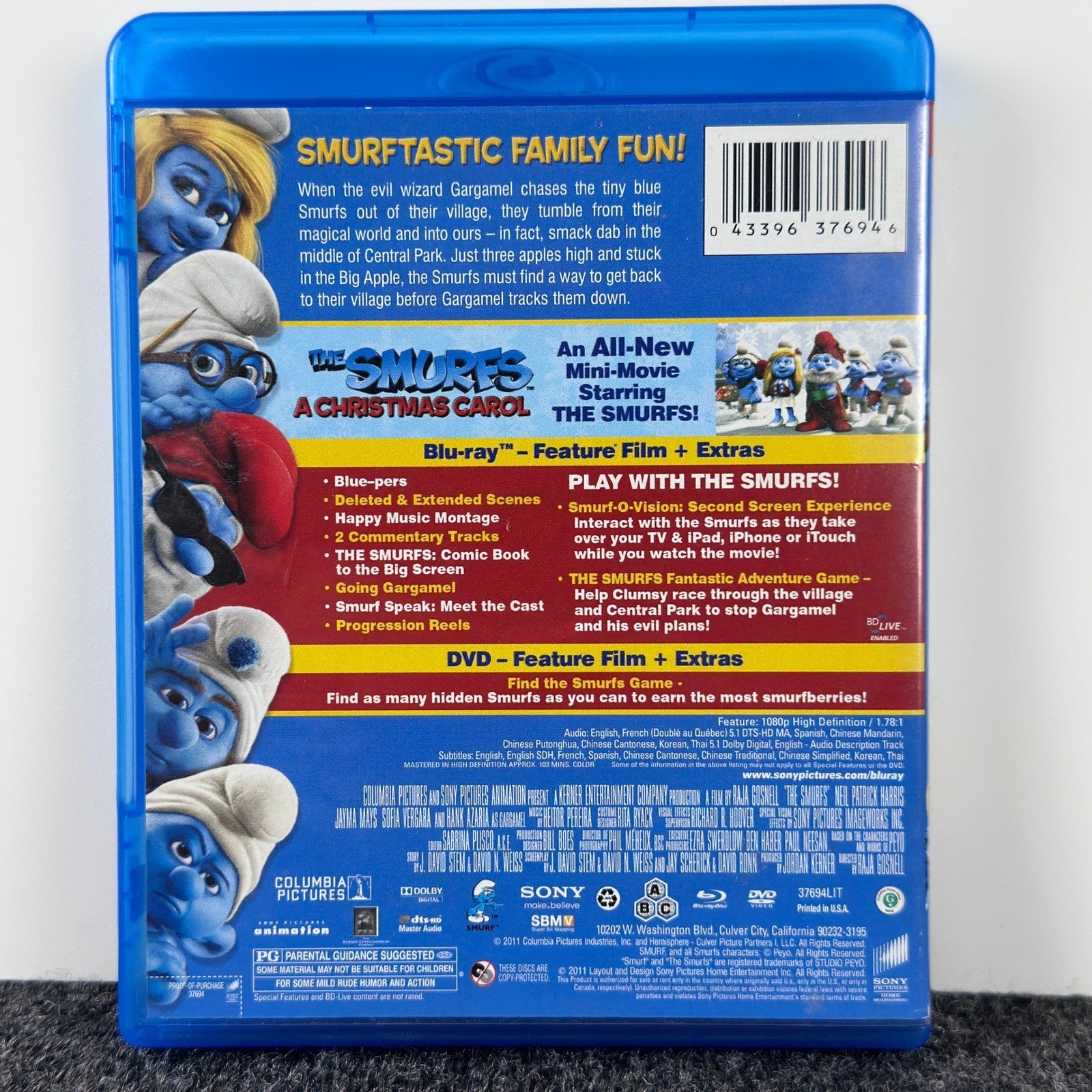 The Smurfs 3-Disc Holiday Blu-ray DVD Gift Set A Christmas Carol Mini Movie 2011 by Buysaavy
